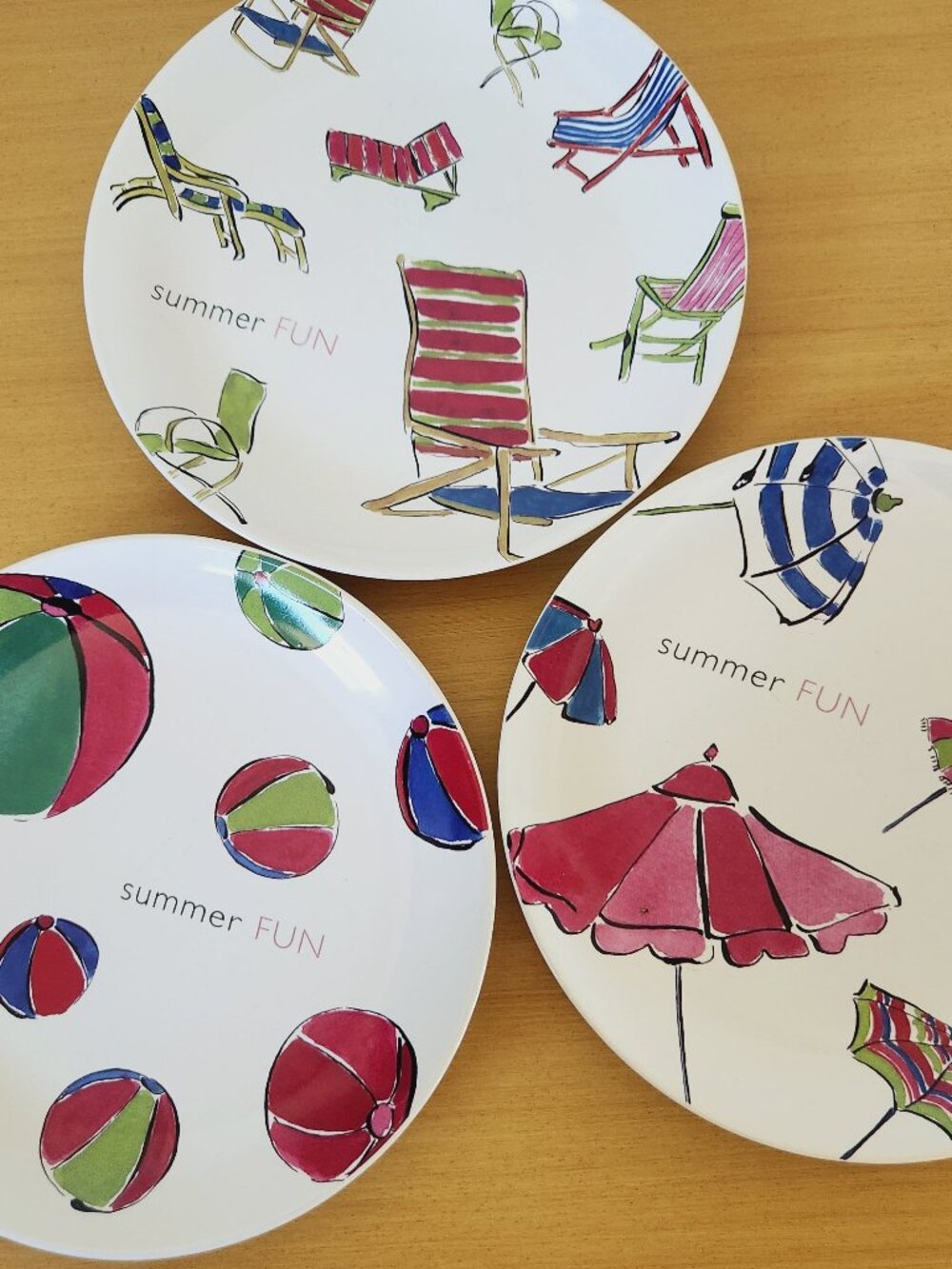 3 Summer Fun by Rosanna Lunch, Salad, Snack Plates